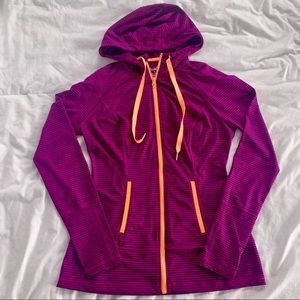 Lukka purple/orange front zip workout hoodie